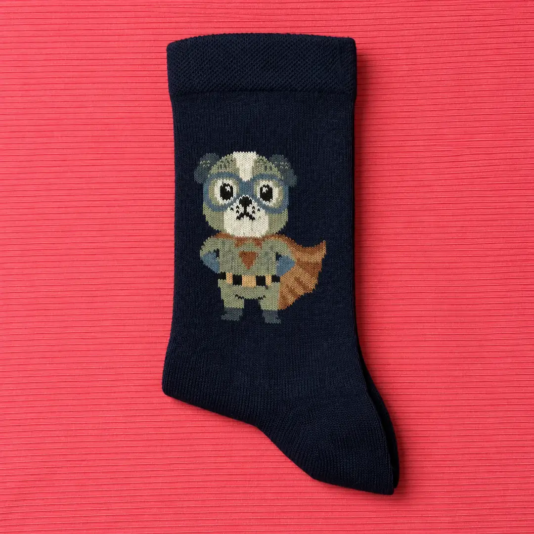 4'lü Set - Süper Kahraman Hayvanlar Desenli Dikişsiz Çocuk Çorabı | Koala ve Tembel Hayvan Figürlü Yumuşak Çorap 5