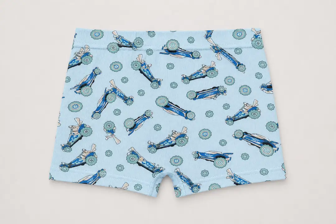 Erkek Çocuk Açık Mavi Uçaklar Desenli Pamuklu Boxer 3