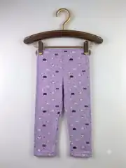 İncili Tekstil Kız Çocuk Lila Rengi Kedi Desenli Pamuklu Tayt 2