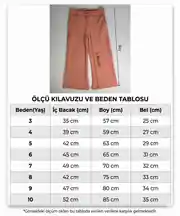 İncili Tekstil Kız Çocuk Lila Geniş Paça Bubble Dokulu Cepli Pantolon - Rahat Kesim Tek Alt 5