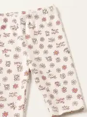 İncili Tekstil Kız Çocuk Beyaz Renk Çiçek Desenli Pamuklu Tayt 3