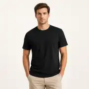 İncili Tekstil Luxe Soft Penye Erkek Basic Tişört - Siyah 1