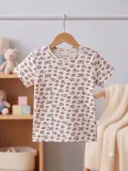 İncili Tekstil Kız Çocuk Beyaz Renk Çiçek Desenli Pamuklu Tişört 2
