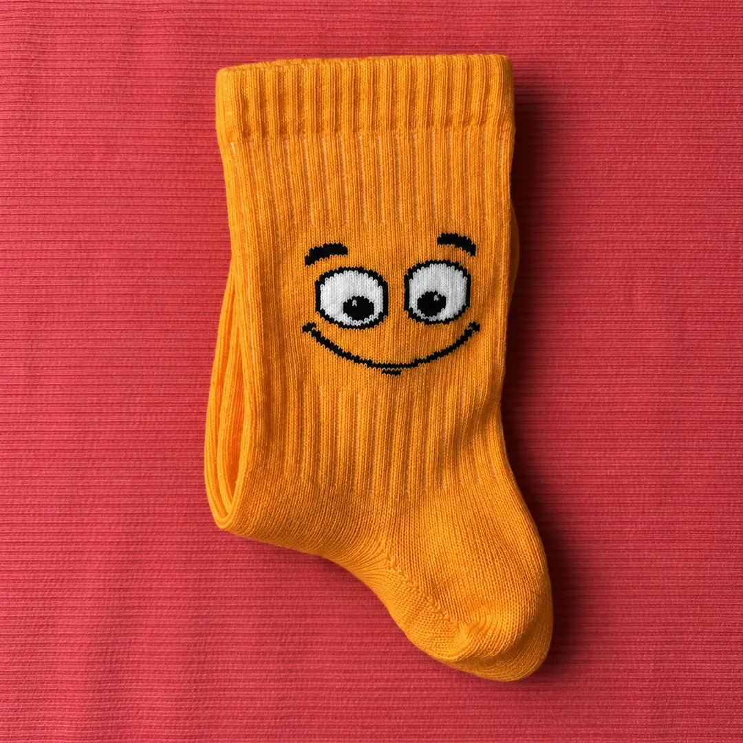 4'lü Set - Eğlenceli Yüz İfadeleri Desenli Dikişsiz Çocuk Çorabı | Renkli Emoji Figürlü Yumuşak Dokulu Çorap 7