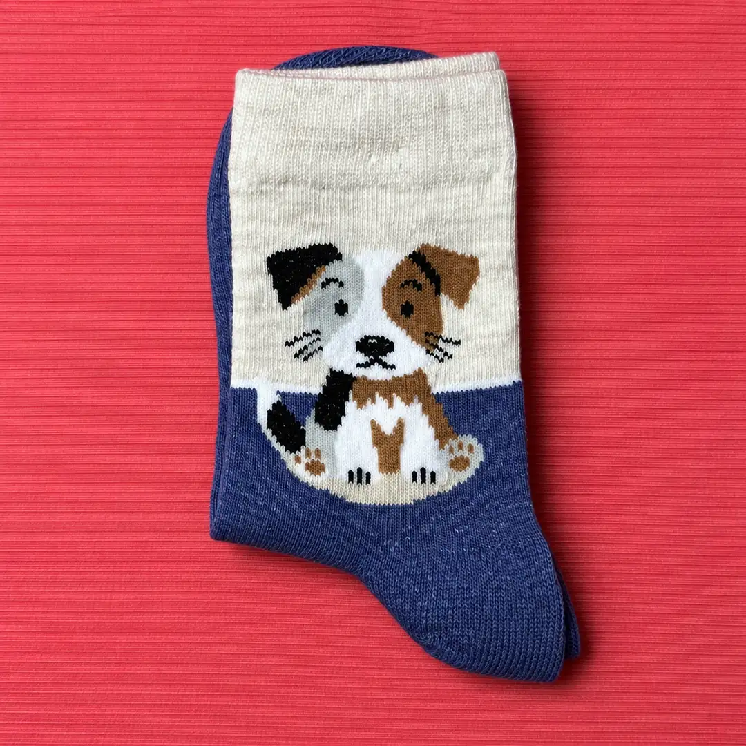 4'lü Set - Sevimli Köpek Desenli Dikişsiz Çocuk Çorabı | Soft Yıkama Pamuksu Yumuşak Dokulu Çorap 6