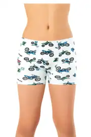 Erkek Çocuk Beyaz Motokros Desenli Pamuklu Boxer 1