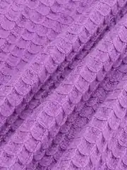 İncili Tekstil Kız Çocuk Lila Geniş Paça Bubble Dokulu Cepli Pantolon - Rahat Kesim Tek Alt 4