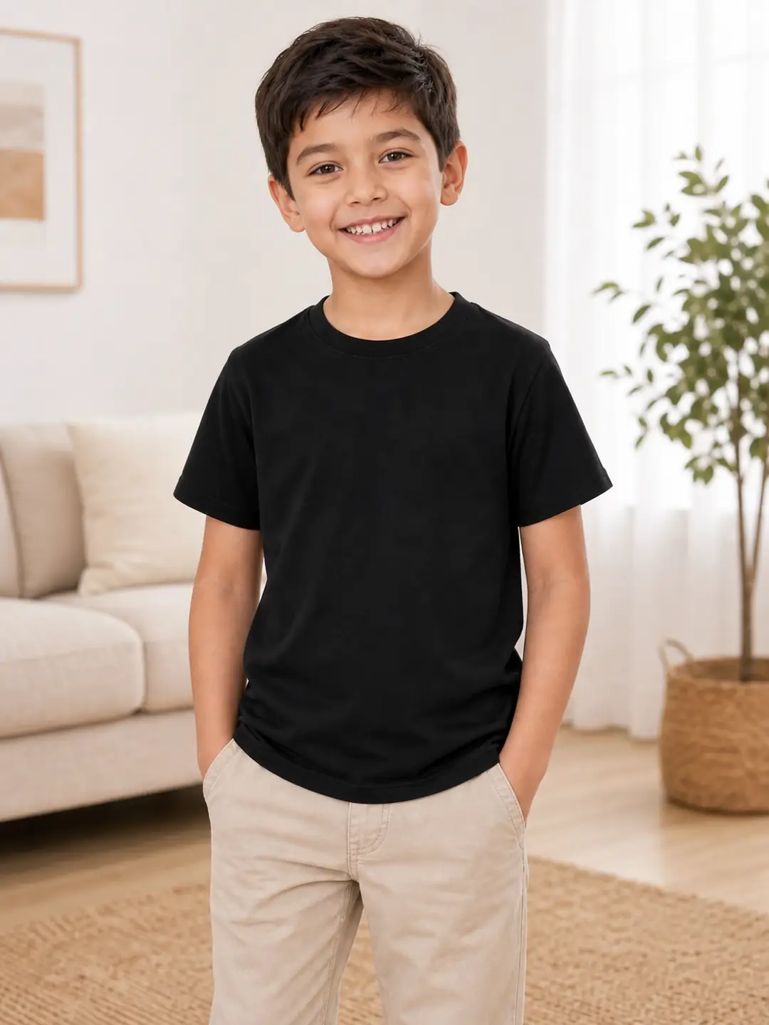 İncili Tekstil Erkek Çocuk Siyah Renk Tişört