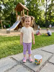 İncili Tekstil Kız Çocuk Lila Rengi Kedi Desenli Pamuklu Kapri 1