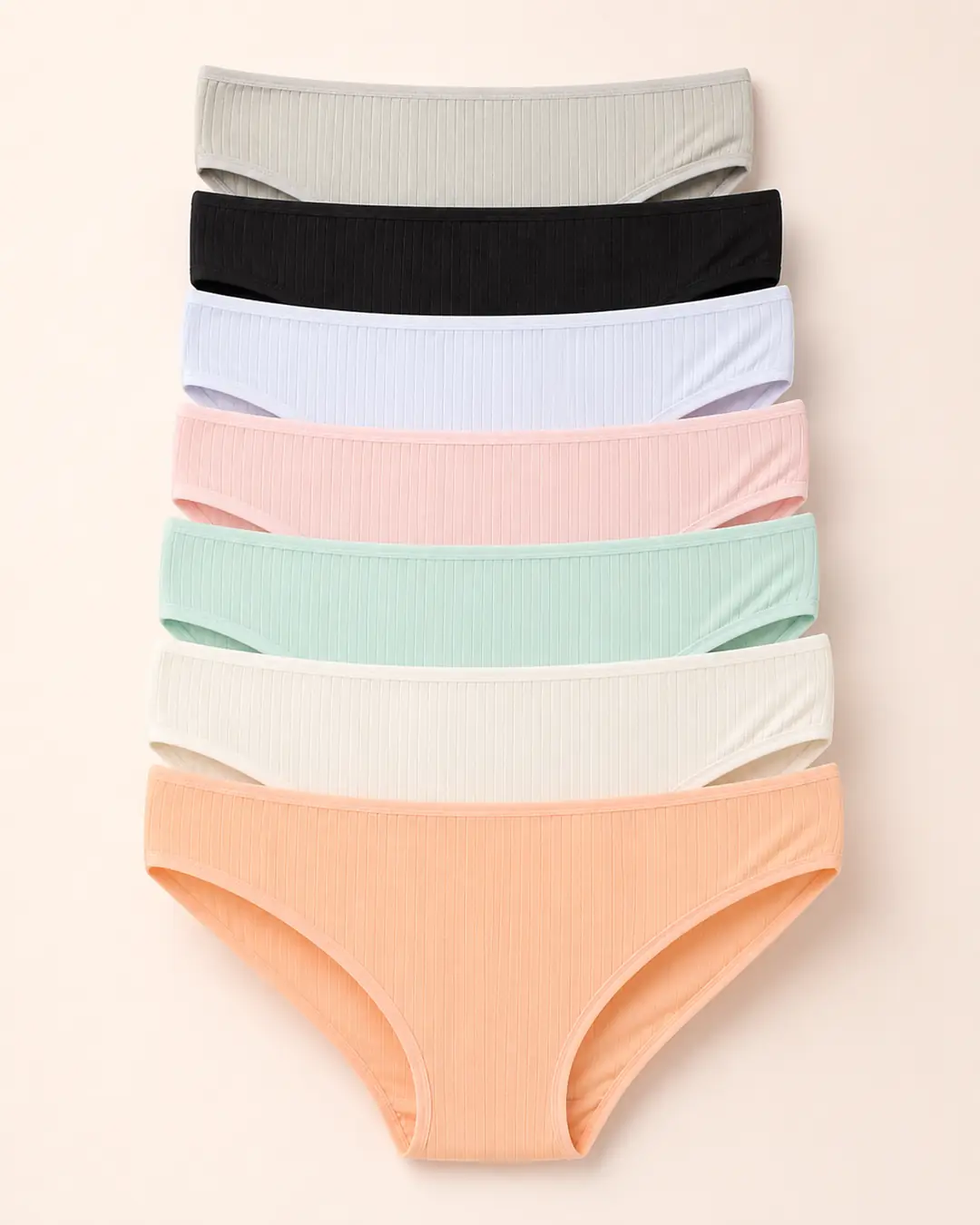 Kız Çocuk Pamuklu Fitilli (Kaşkorse) 7'li Slip Külot Seti 3