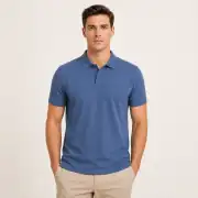 İncili Tekstil Premium Polo Yaka Erkek Tişört - Indigo 1