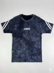 İncili Tekstil Erkek Çocuk Vintage Görünümlü Lacivert T-shirt - Retro Şerit Detaylı Grafik Baskılı Üst 3