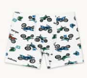 Erkek Çocuk Beyaz Motokros Desenli Pamuklu Boxer 2
