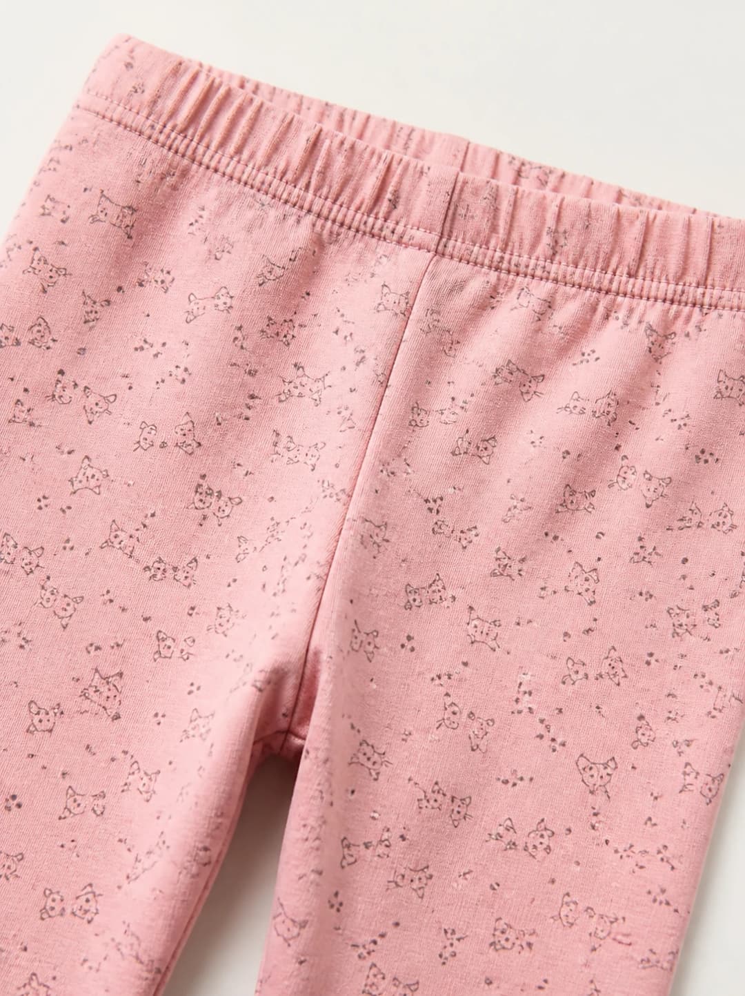 Pembe Kedi Desenli Pamuklu Kız Çocuk Tayt 3
