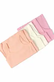 İncili Tekstil Kız Çocuk Fitilli Askılı Atlet 6’lı Set | Pembe-Şeftali-Ekru (Her Renkte 2 Adet) 2