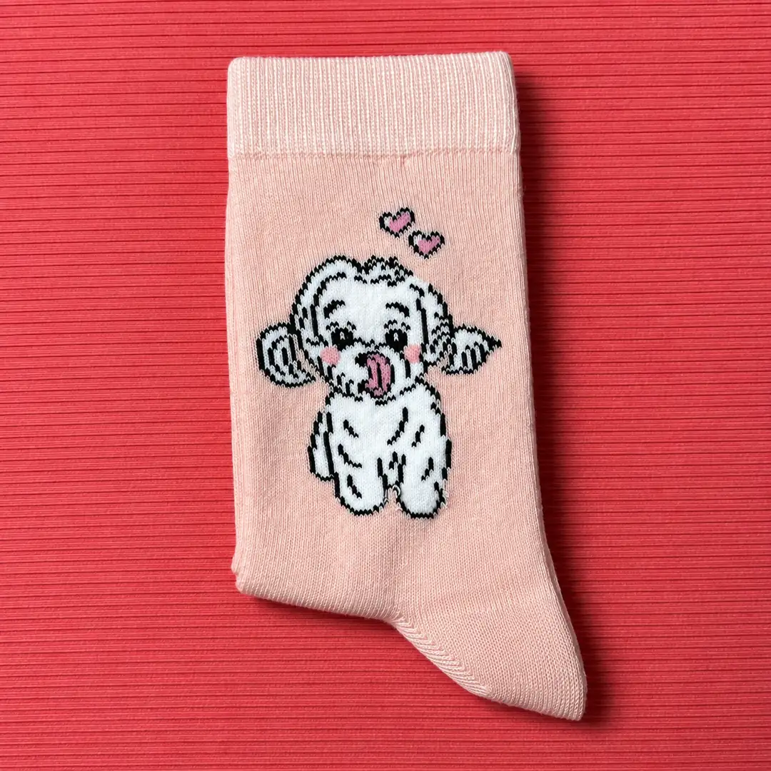 4'lü Set - Süslü Köpek Desenli Dikişsiz Çocuk Çorabı | My Little Princess Temalı Yumuşak Dokulu Kız Çorabı 4