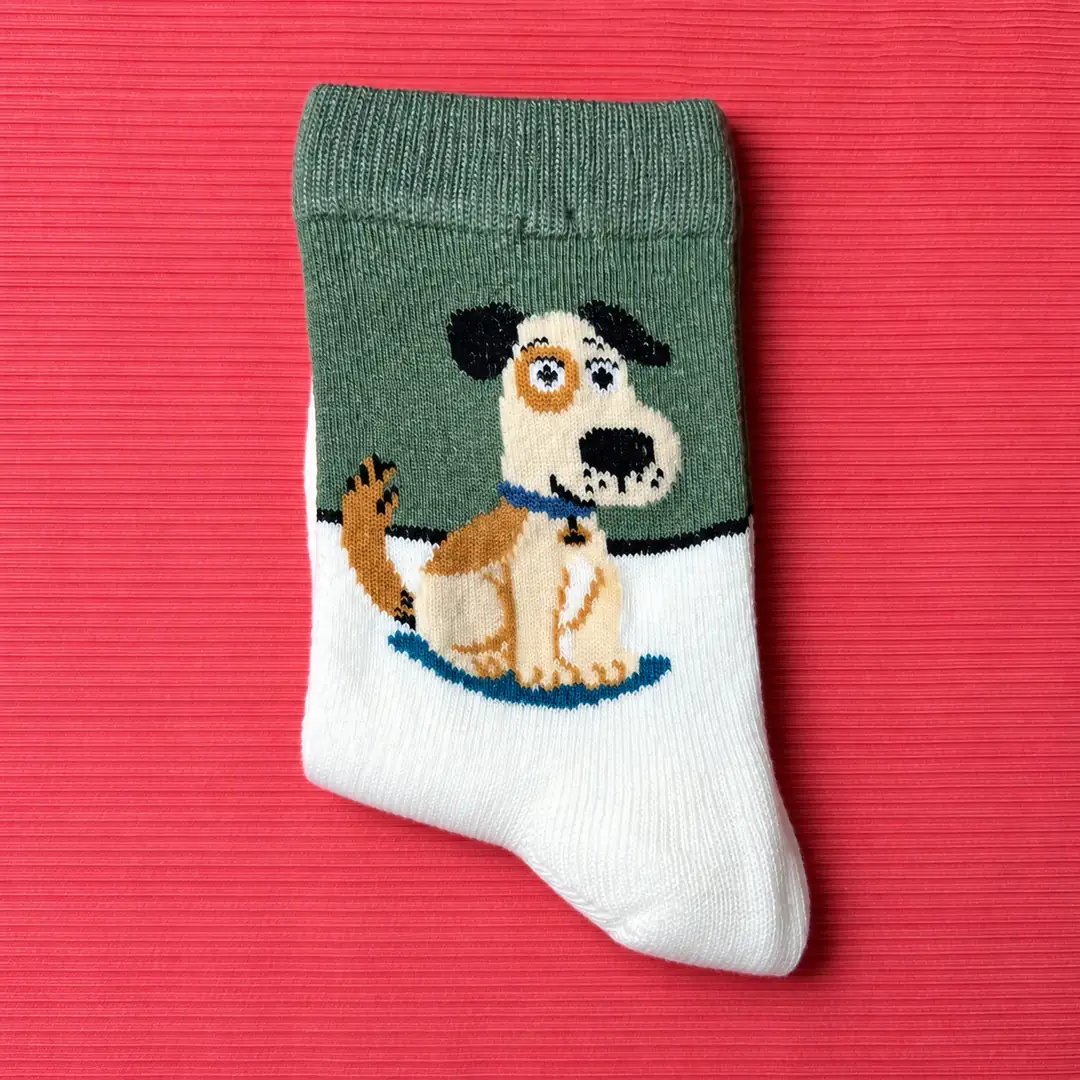 4'lü Set - Sevimli Köpek Desenli Dikişsiz Çocuk Çorabı | Soft Yıkama Pamuksu Yumuşak Dokulu Çorap 7