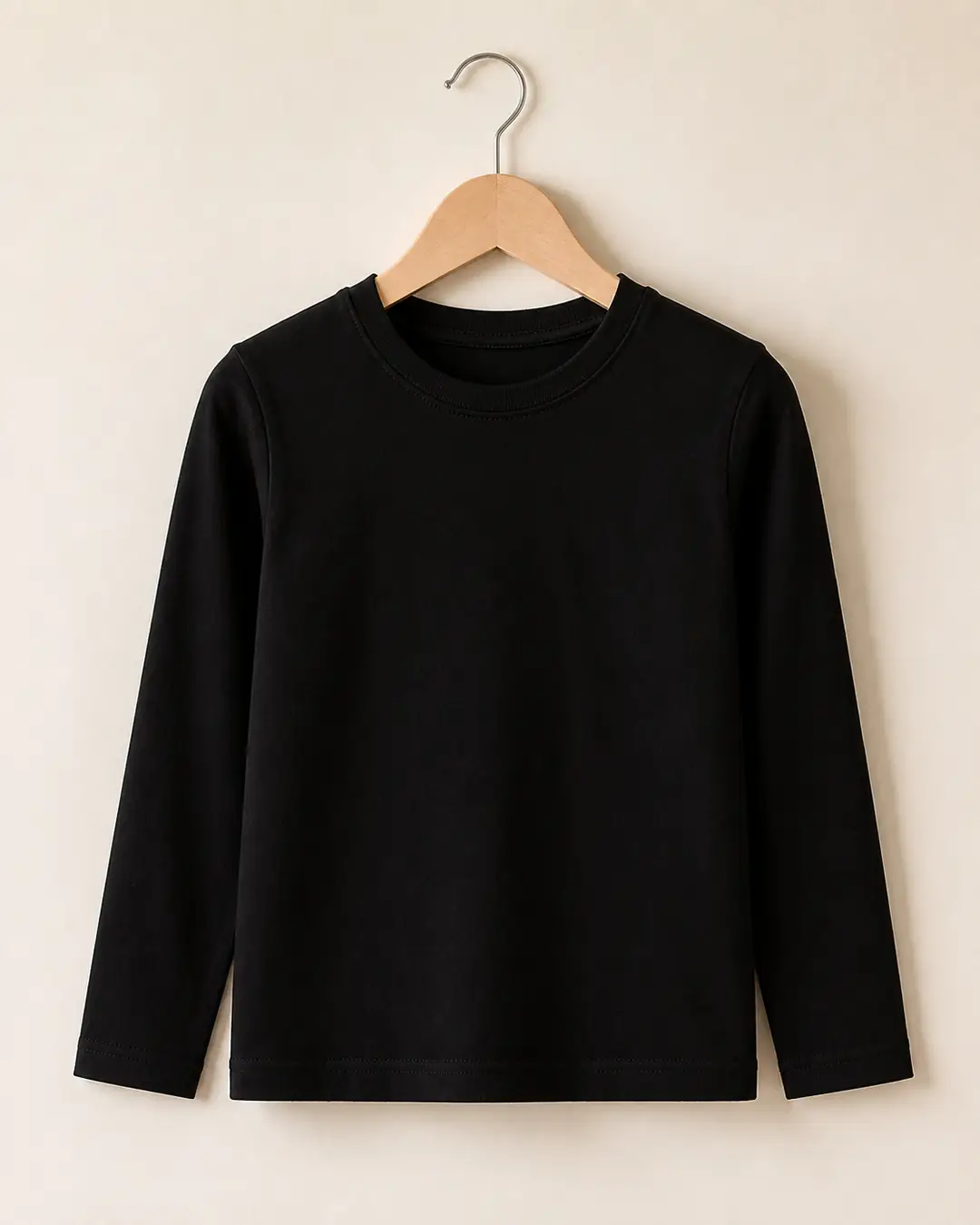 Siyah Unisex Çocuk Basic Uzun Kollu Tişört - Günlük Okul Giyimi (Erkek Çocuk) 4