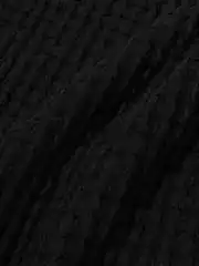 İncili Tekstil Kız Çocuk Siyah Geniş Paça Bubble Dokulu Cepli Pantolon - Rahat Kesim Tek Alt 4