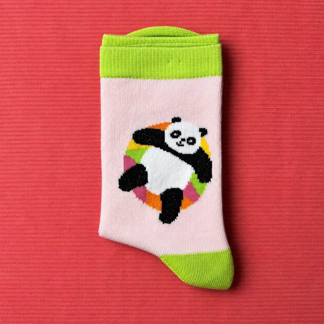 4'lü Set - Neşeli Panda Desenli Dikişsiz Çocuk Çorabı | Soft Yıkama Eğlenceli ve Yumuşak Dokulu Çorap 6