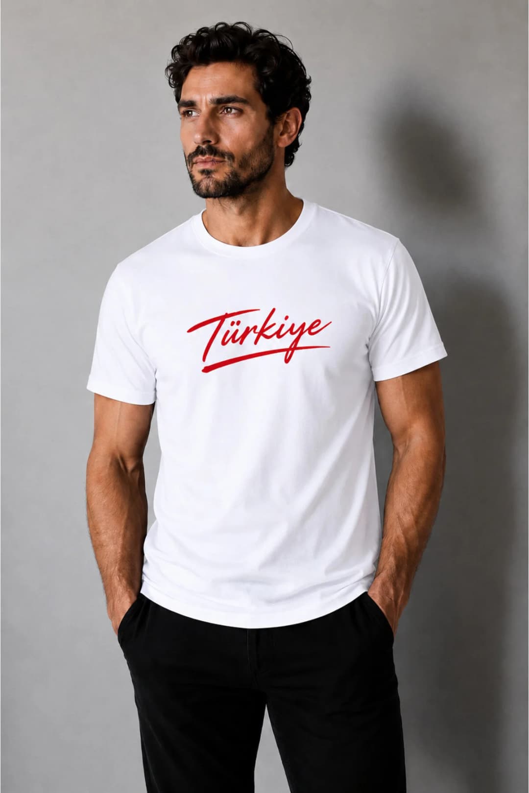 İncili Tekstil Türkiye Temalı Dünya Kupası Baskılı Slim Fit Erkek Tişört %100 Pamuklu Penye Dijital Baskı - Beyaz Baskı 4