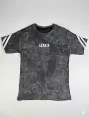İncili Tekstil Erkek Çocuk Vintage Görünümlü Antrasit T-shirt - Retro Şerit Detaylı Grafik Baskılı Üst 2
