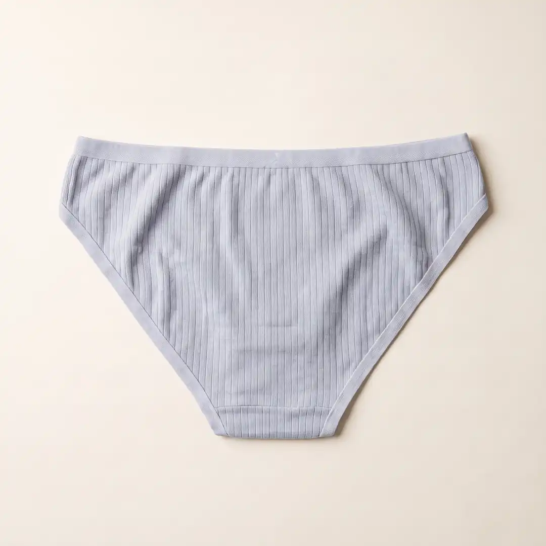 Kadın Açık Mavi Ribana (Fitilli) Pamuklu Esnek Bikini Külot 3