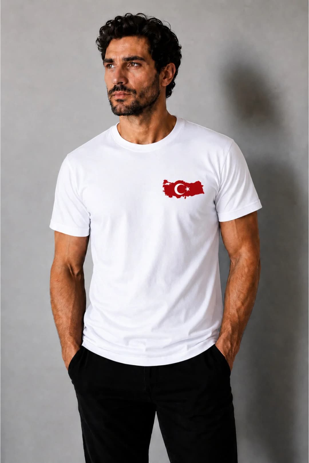 İncili Tekstil Türkiye Temalı Dünya Kupası Baskılı Slim Fit Erkek Tişört %100 Pamuklu Penye Dijital Baskı - Beyaz Baskı 2 1