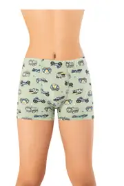 Erkek Çocuk Mint Araçlar Desenli Pamuklu Boxer 1
