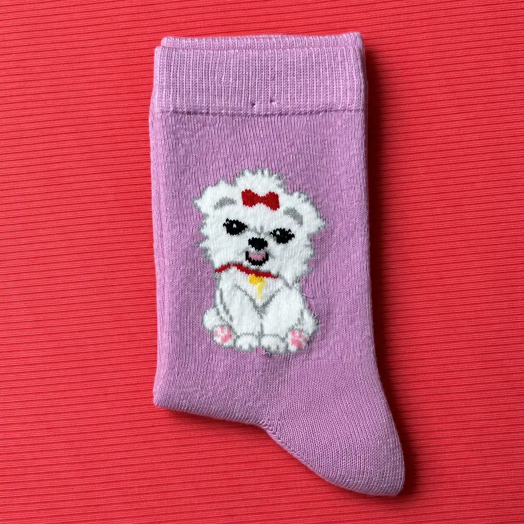 4'lü Set - Süslü Köpek Desenli Dikişsiz Çocuk Çorabı | My Little Princess Temalı Yumuşak Dokulu Kız Çorabı 5