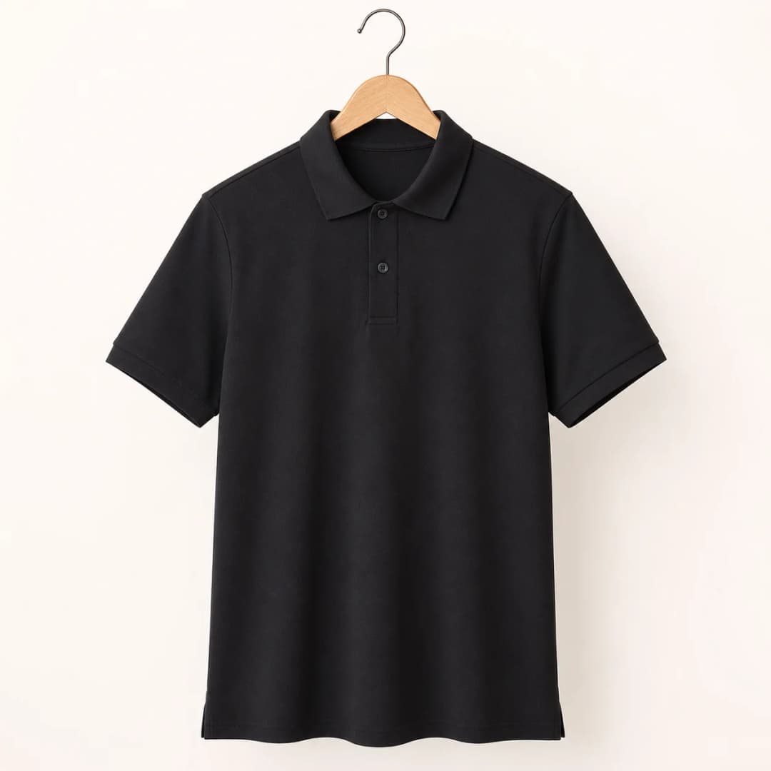 İncili Tekstil Premium Polo Yaka Erkek Tişört - Siyah 2